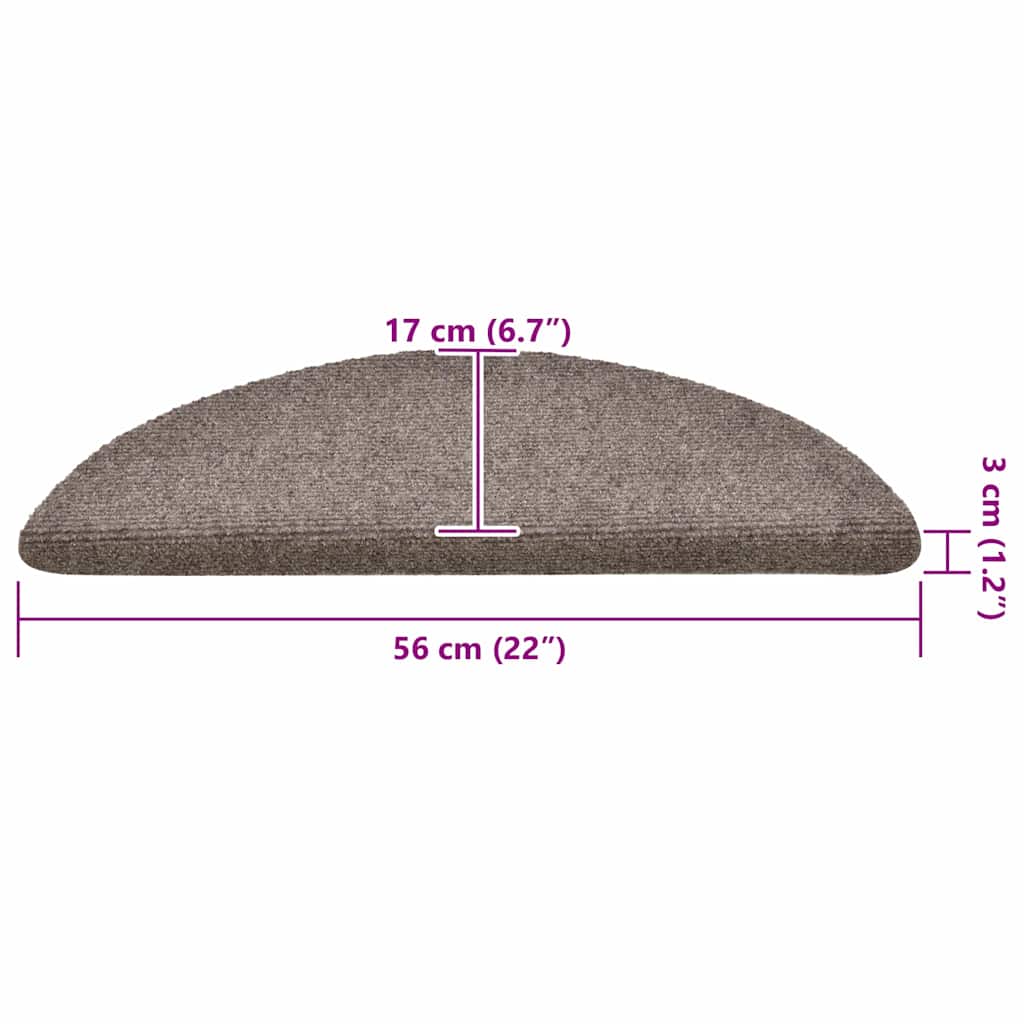 Tappetini per scale autoadesivi 30 pz 56x17x3 cm beige semicircolari
