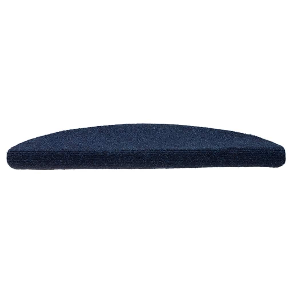 Tappetini per scale autoadesivi 30 pz 56x17x3 cm blu navy semicircolari
