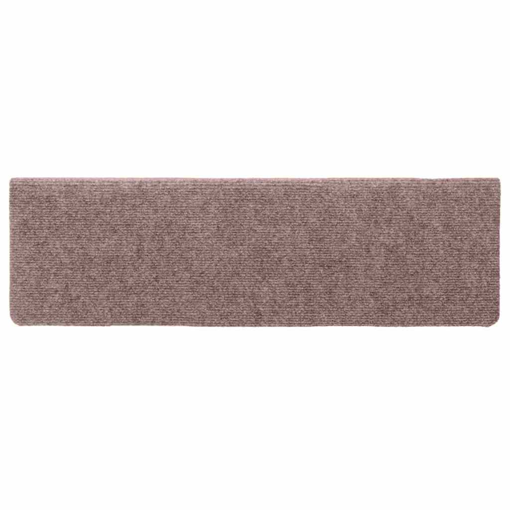 Tappetini per scale autoadesivi 30 pz 65x21x4 cm Marrone Chiaro Bordo rettangolare