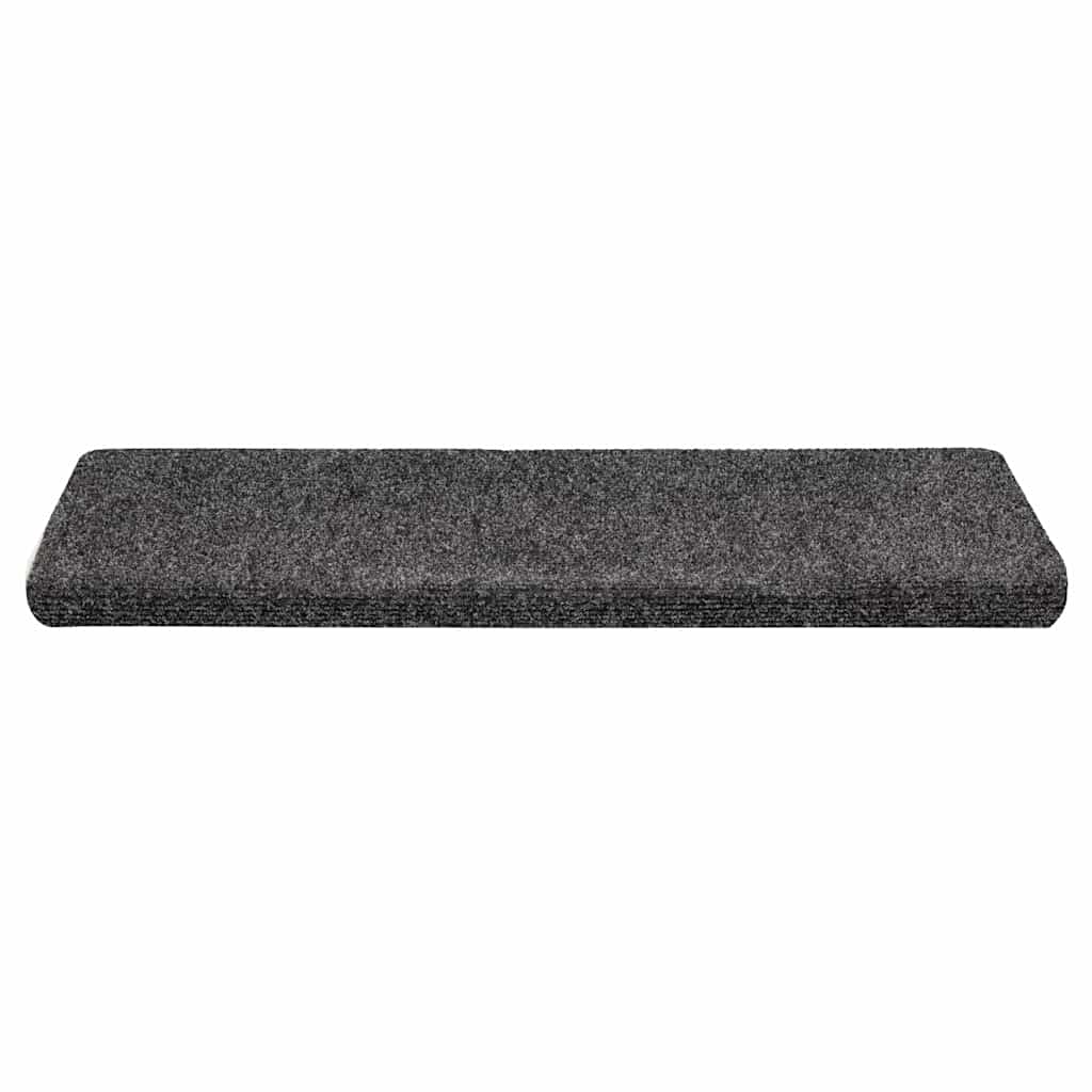Tappetini per scale autoadesivi 30 pz 65x21x4 cm Grigio Scuro bordo rettangolare