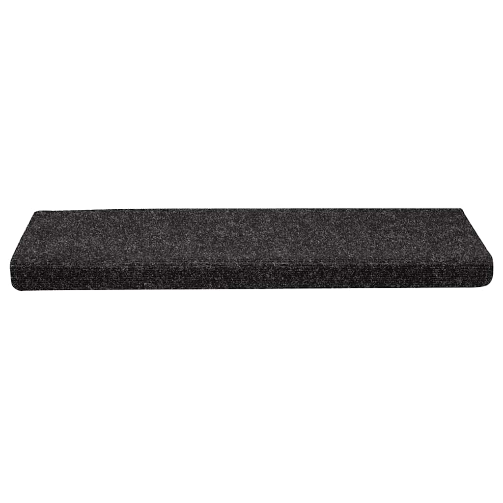 Tappetini per scale autoadesivi 30 pz 65x21x4 cm neri bordo rettangolare