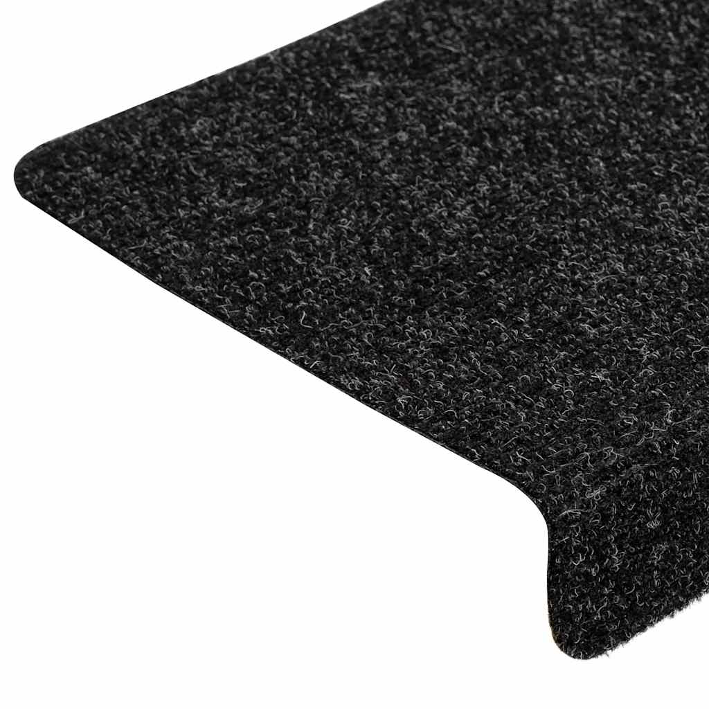 Tappetini per scale autoadesivi 30 pz 65x21x4 cm neri bordo rettangolare