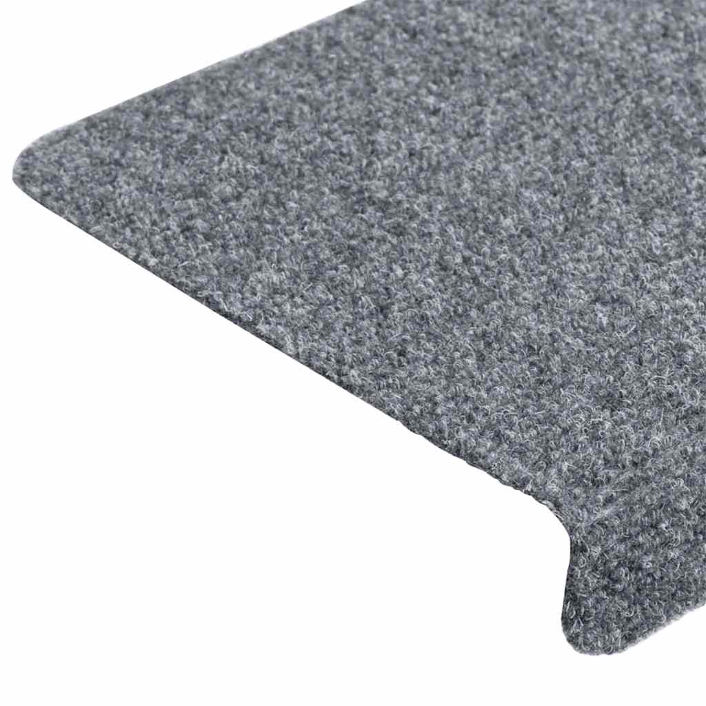 Tappetini per scale autoadesivi 30 pz 65x21x4 cm Grigio chiaro bordo rettangolare