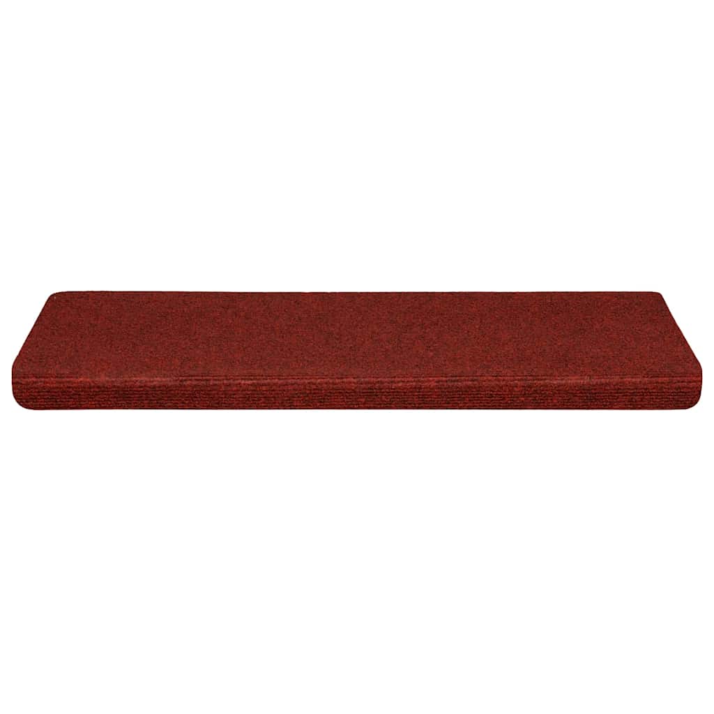 Tappetini per scale autoadesivi 30 pz 65x21x4 cm Bordeaux Rosso Bordo rettangolare