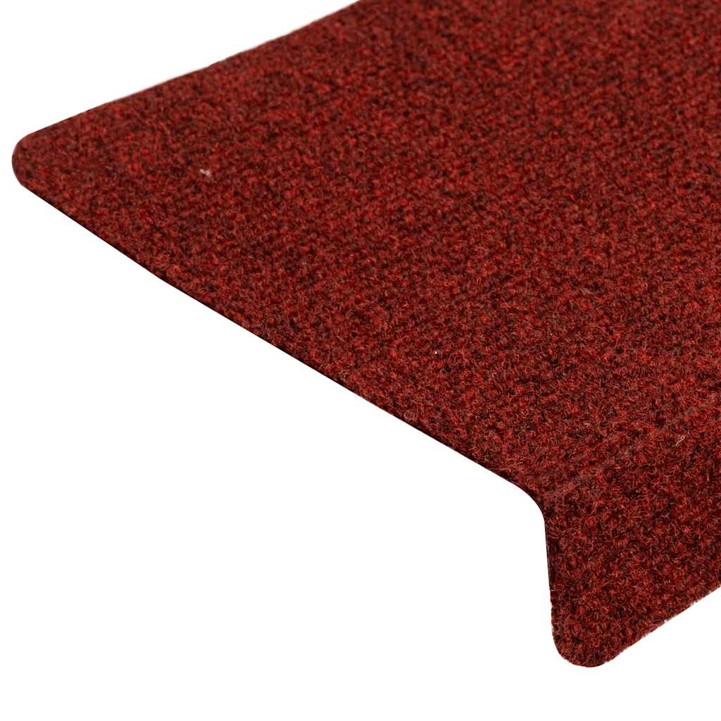 Tappetini per scale autoadesivi 30 pz 65x21x4 cm Bordeaux Rosso Bordo rettangolare