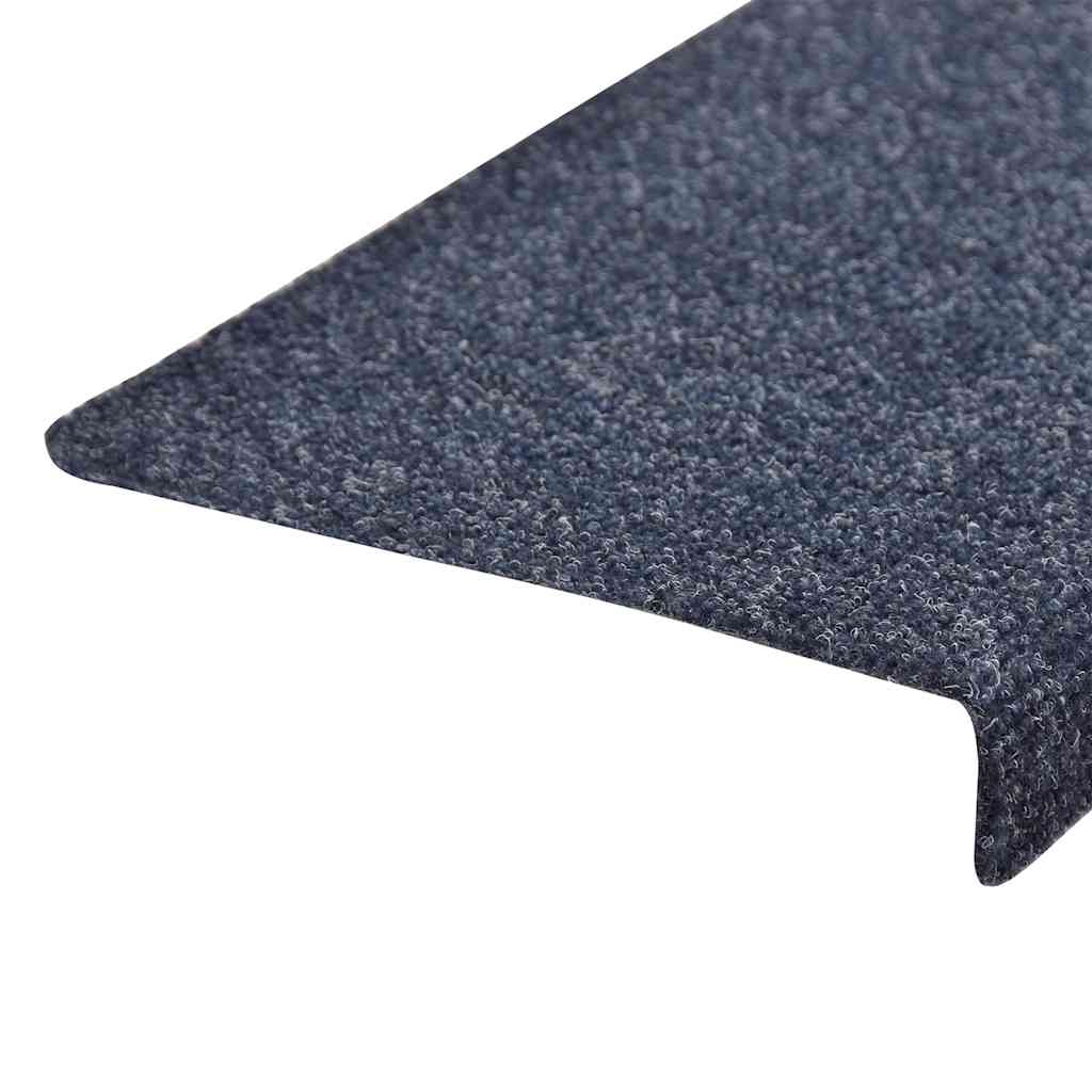 Tappetini per scale autoadesivi 30 pz 65x21x4 cm blu bordo rettangolare