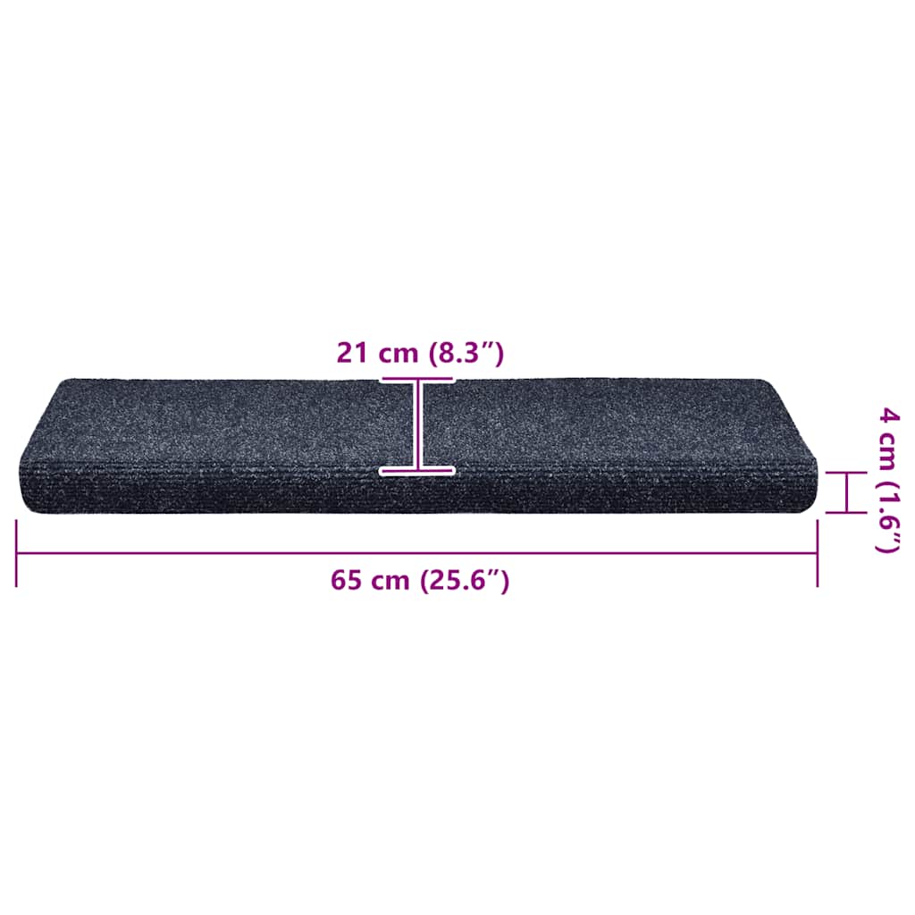 Tappetini per scale autoadesivi 30 pz 65x21x4 cm blu bordo rettangolare
