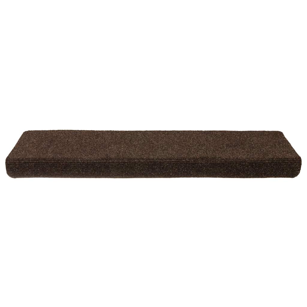 Tappetini per scale autoadesivi 30 pz 65x21x4 cm marrone bordo rettangolare