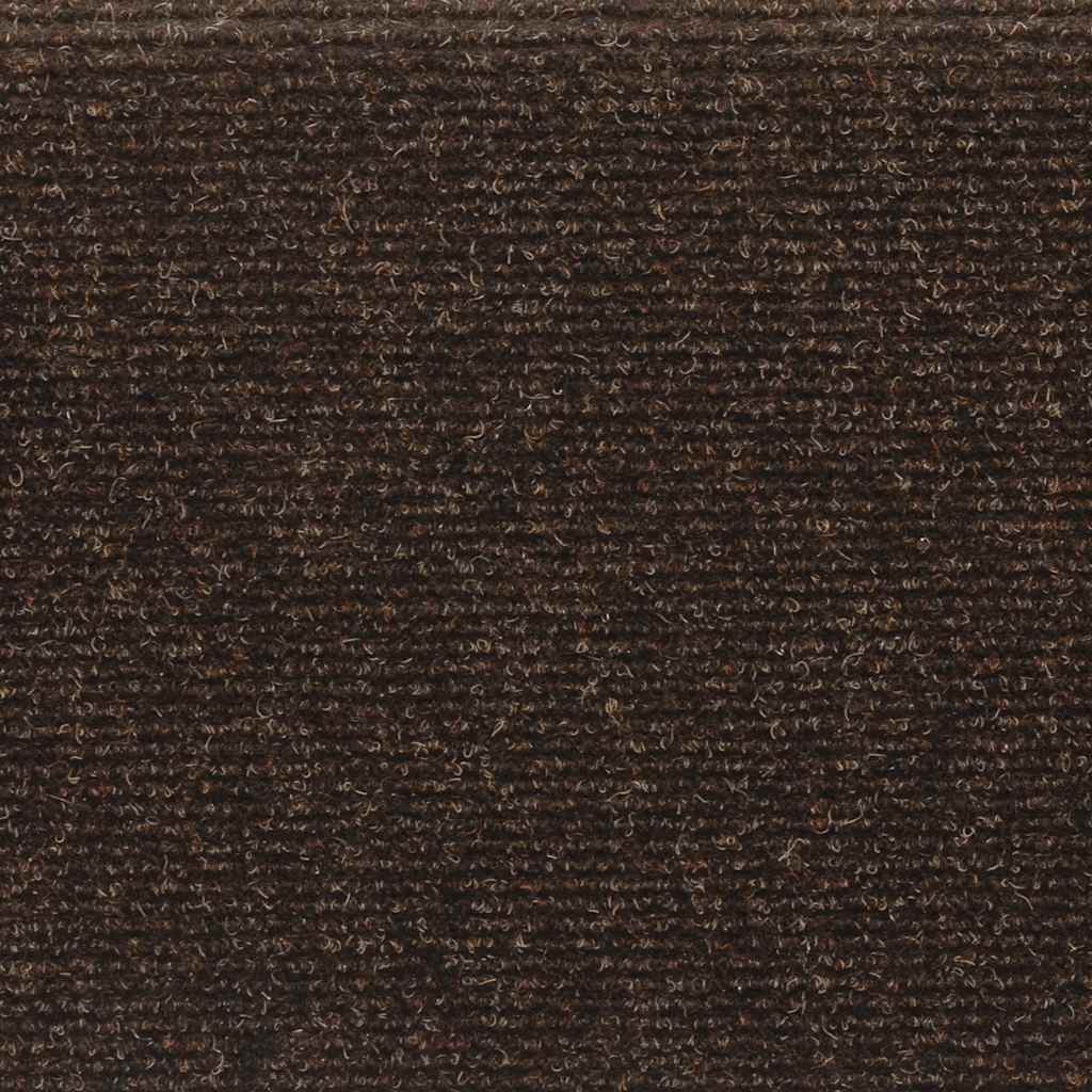 Tappetini per scale autoadesivi 30 pz 65x21x4 cm marrone bordo rettangolare
