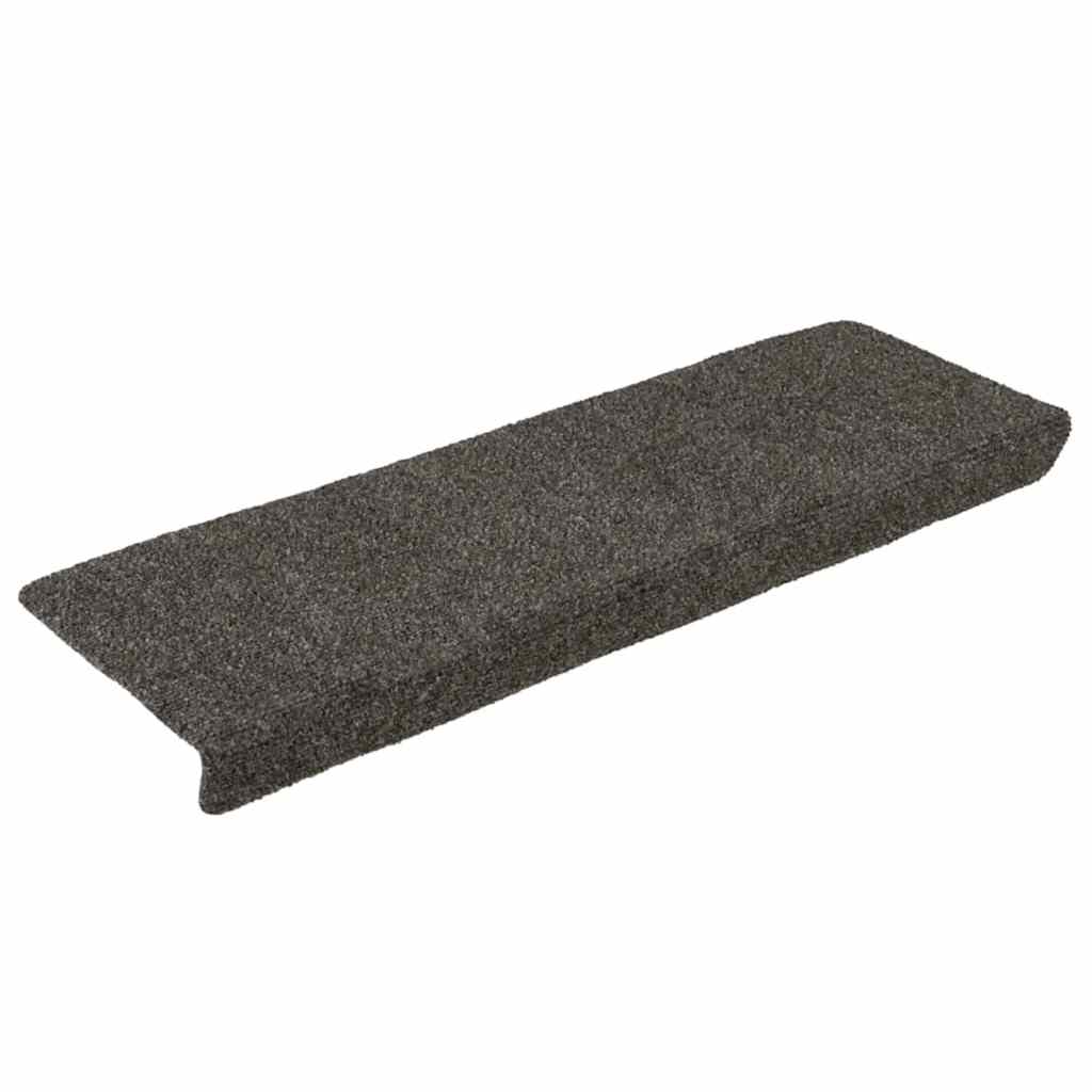 Tappetini per scale autoadesivi 30 pz 65x21x4 cm Antracite Bordo rettangolare