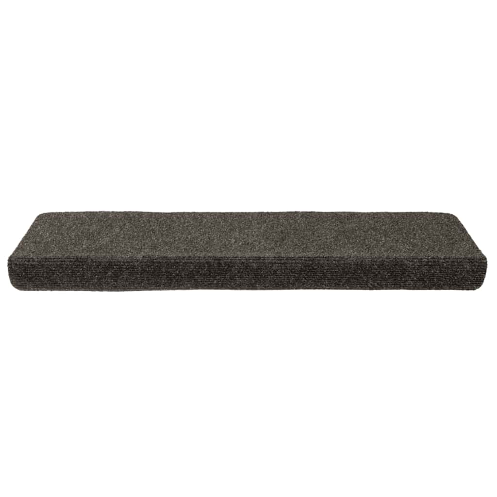 Tappetini per scale autoadesivi 30 pz 65x21x4 cm Antracite Bordo rettangolare