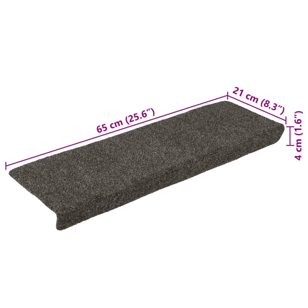 Tappetini per scale autoadesivi 30 pz 65x21x4 cm Antracite Bordo rettangolare