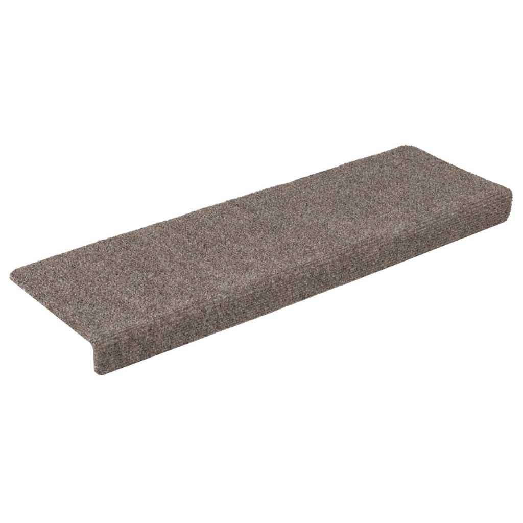 Tappetini per scale autoadesivi 30 pz 65x21x4 cm beige bordo rettangolare