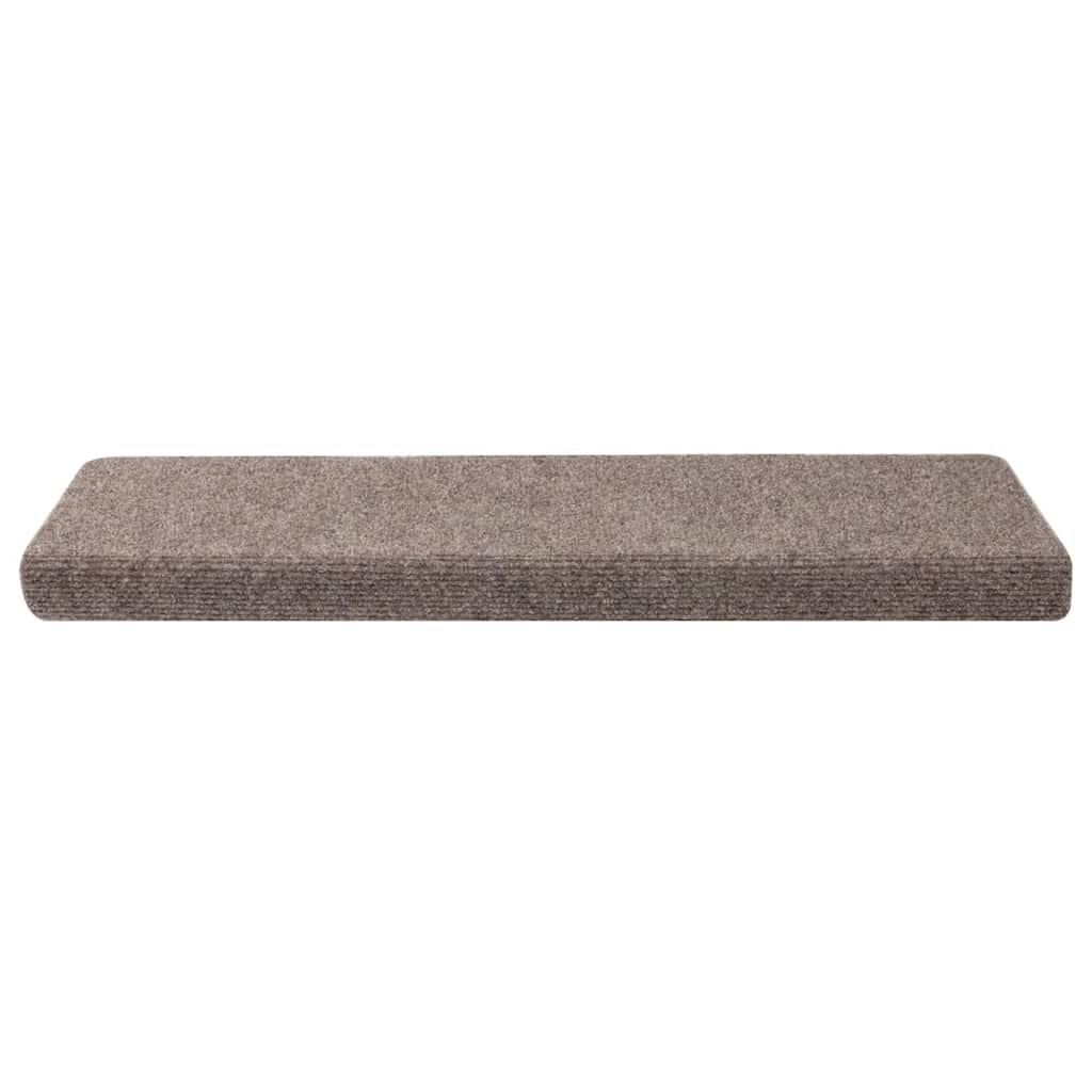Tappetini per scale autoadesivi 30 pz 65x21x4 cm beige bordo rettangolare
