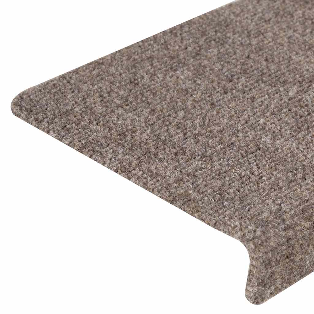 Tappetini per scale autoadesivi 30 pz 65x21x4 cm beige bordo rettangolare
