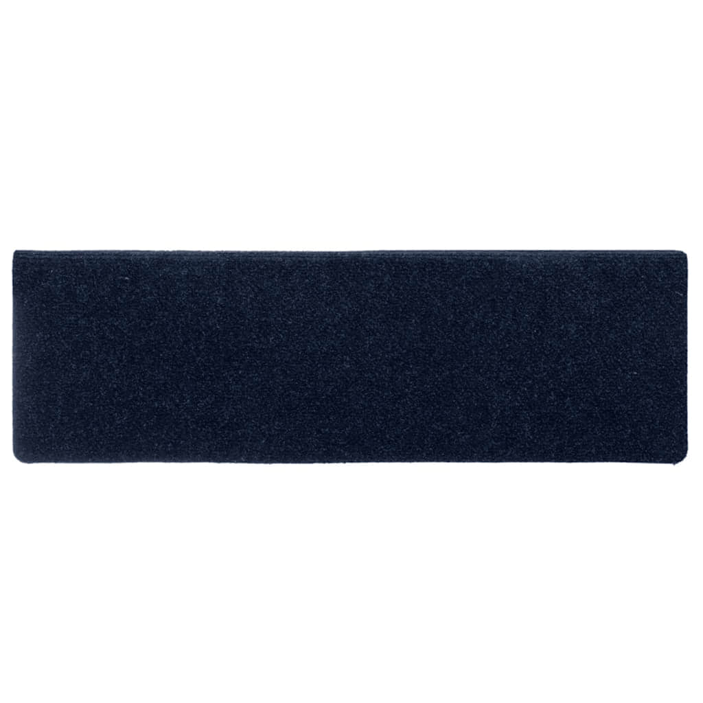 Tappetini per scale autoadesivi 30 pz 65x21x4 cm blu navy bordo rettangolare