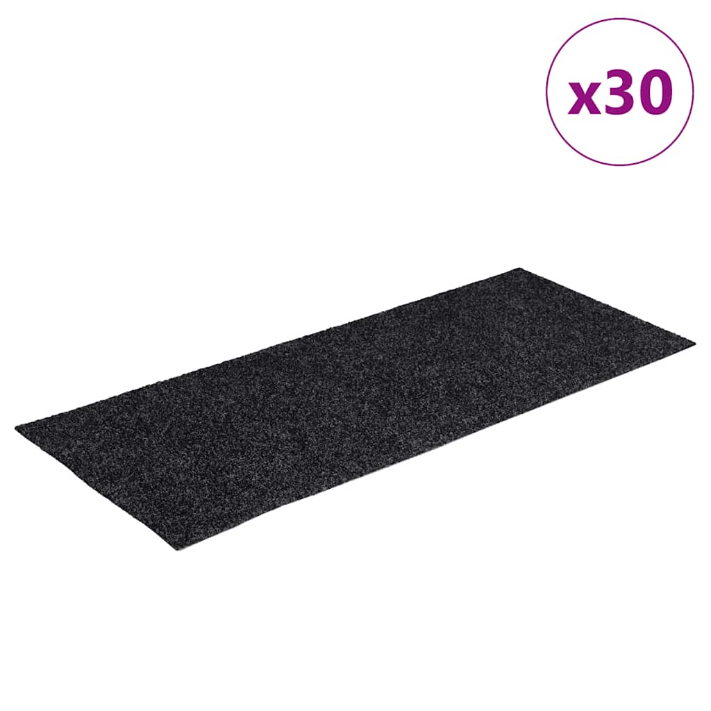 Tappetini per scale autoadesivi 30 pz 60x25 cm Grigio Scuro rettangolari