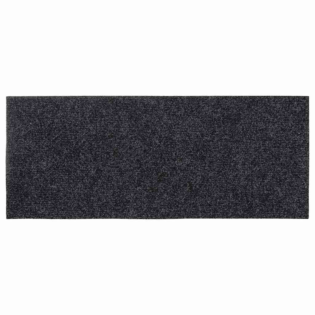 Tappetini per scale autoadesivi 30 pz 60x25 cm Grigio Scuro rettangolari