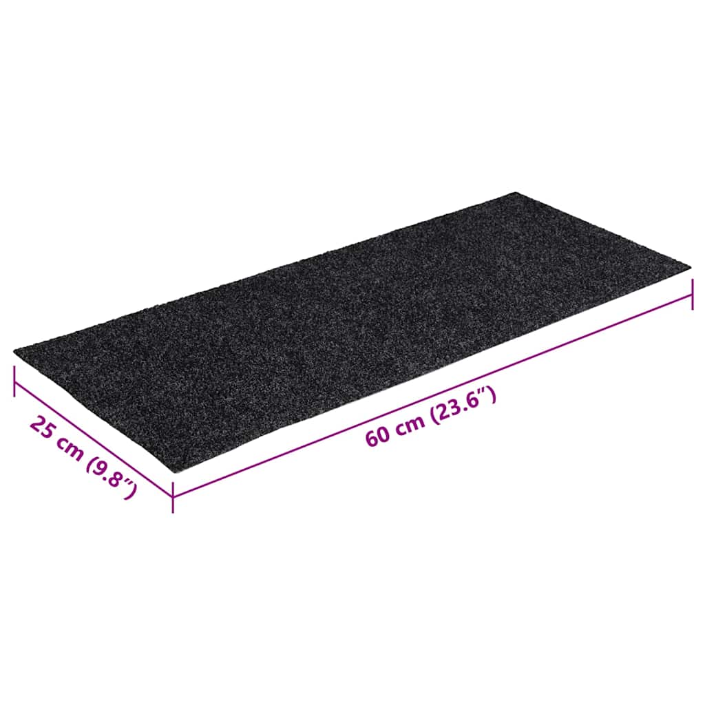Tappetini per scale autoadesivi 30 pz 60x25 cm Grigio Scuro rettangolari