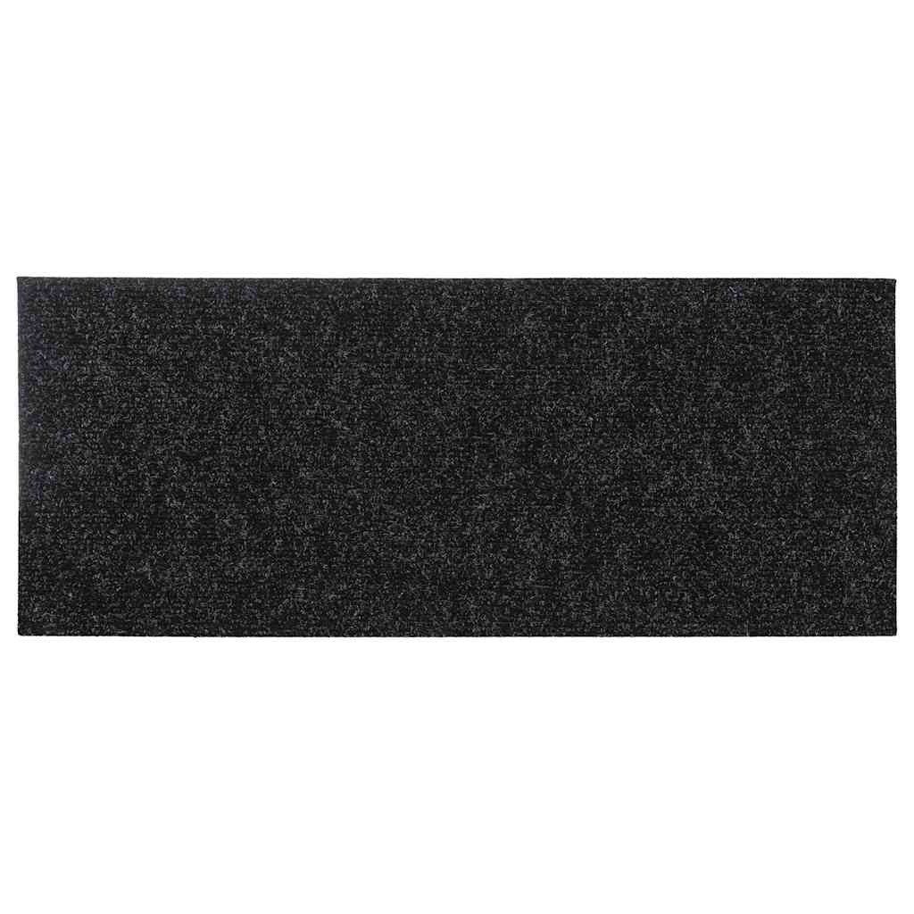 Tappetini per scale autoadesivi 30 pz 60x25 cm neri rettangolari