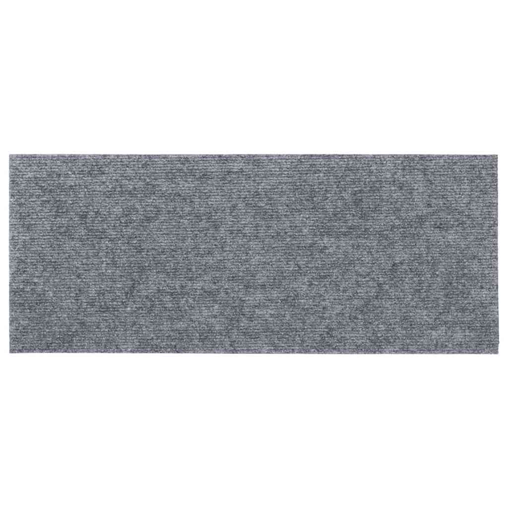 Tappetini per scale autoadesivi 30 pz 60x25 cm Grigio chiaro Rettangolari