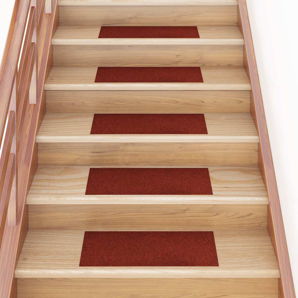 Tappetini per scale autoadesivi 30 pz 60x25 cm Bordeaux Rosso Rettangolari