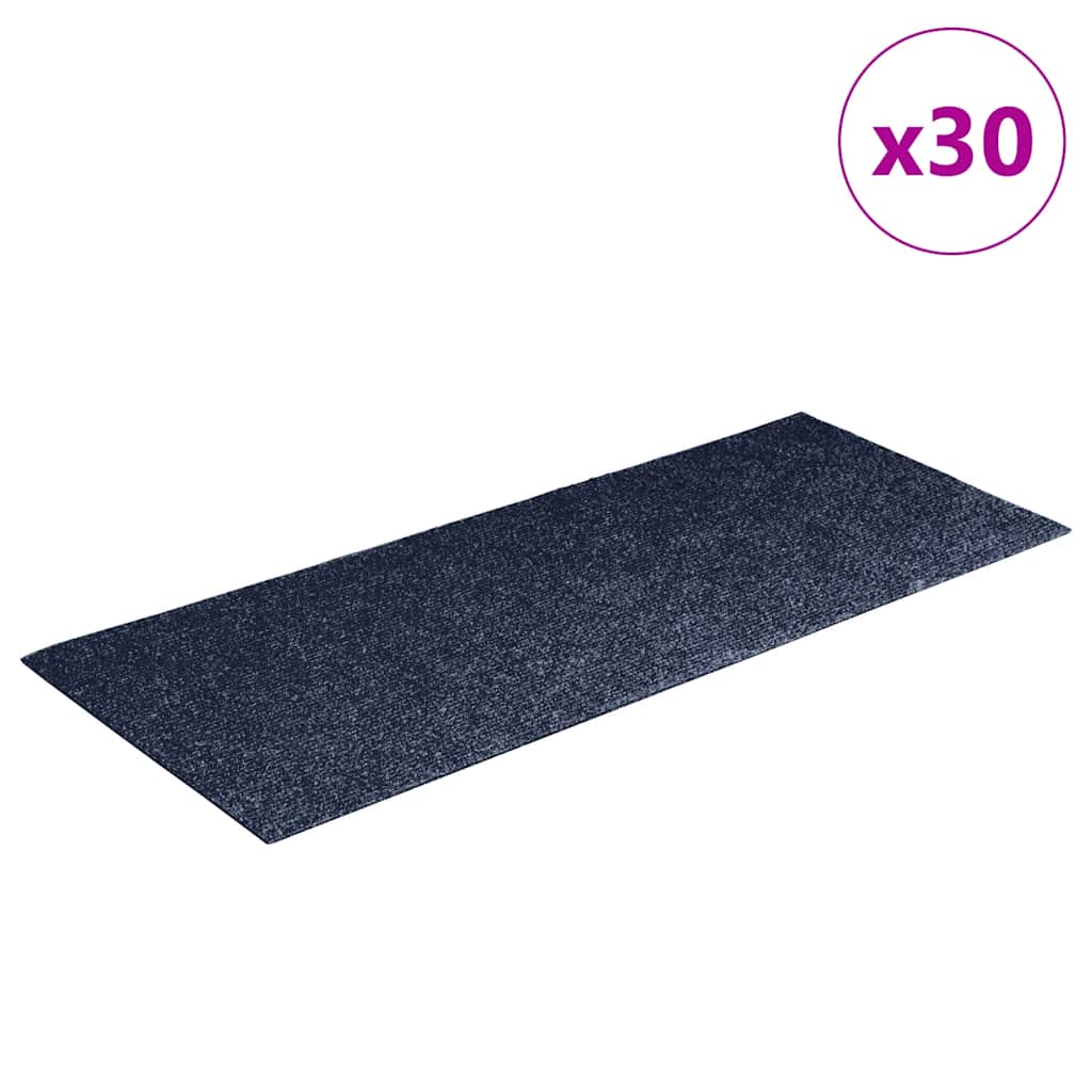 Tappetini per scale autoadesivi 30 pz 60x25 cm Grigio Blu Rettangolari