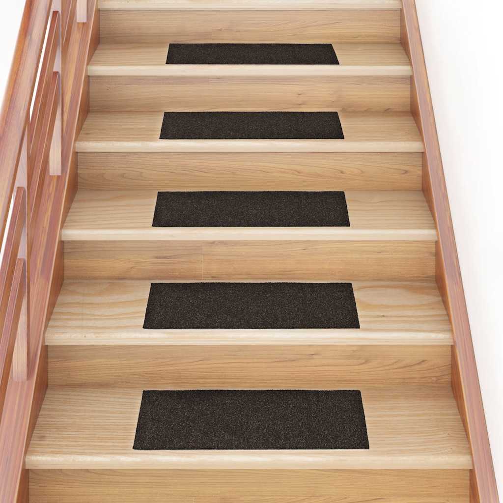 Tappetini per scale autoadesivi 30 pz 60x25 cm marrone scuro rettangolari