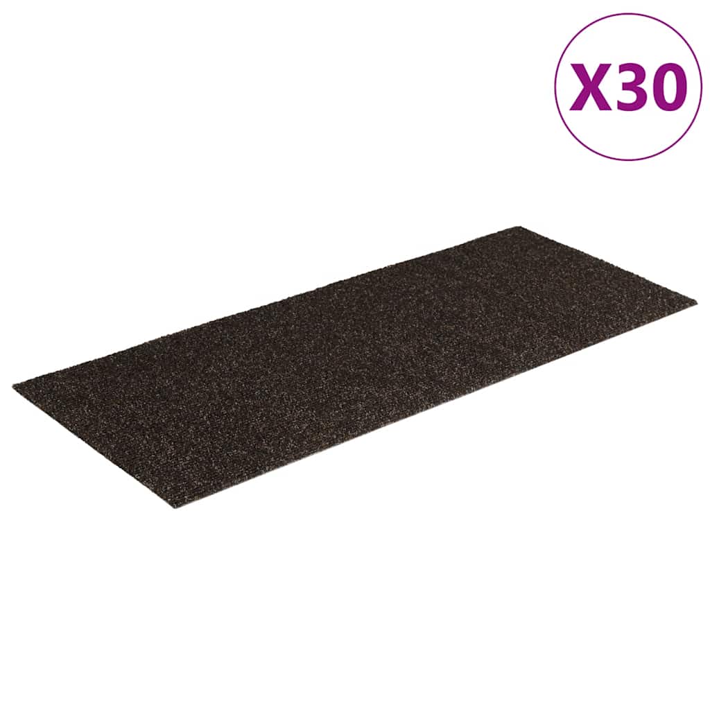 Tappetini per scale autoadesivi 30 pz 60x25 cm marrone scuro rettangolari
