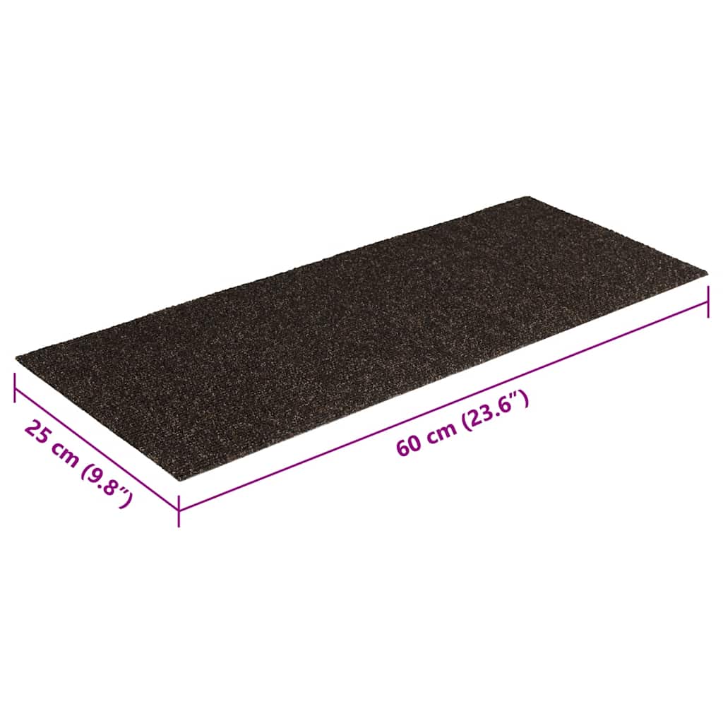 Tappetini per scale autoadesivi 30 pz 60x25 cm marrone scuro rettangolari