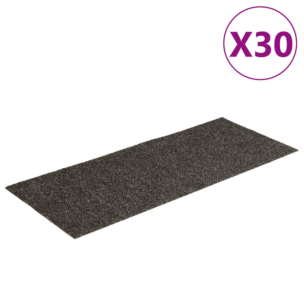 Tappetini per scale autoadesivi 30 pz 60x25 cm antracite rettangolari