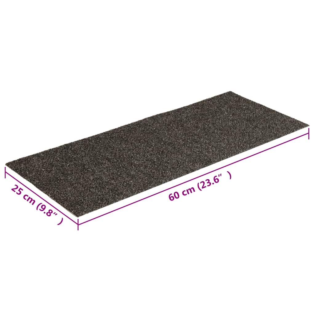 Tappetini per scale autoadesivi 30 pz 60x25 cm antracite rettangolari