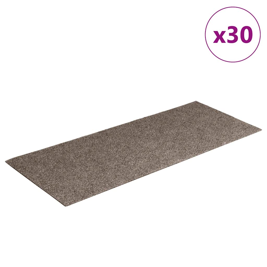 Tappetini per scale autoadesivi 30 pz 60x25 cm beige rettangolari