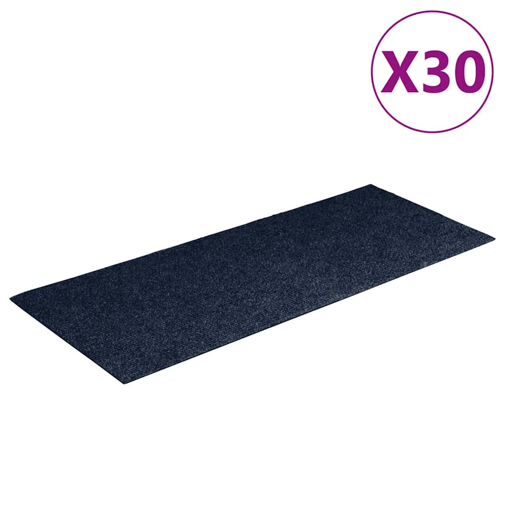 Tappetini per scale autoadesivi 30 pz 60x25 cm blu navy rettangolari