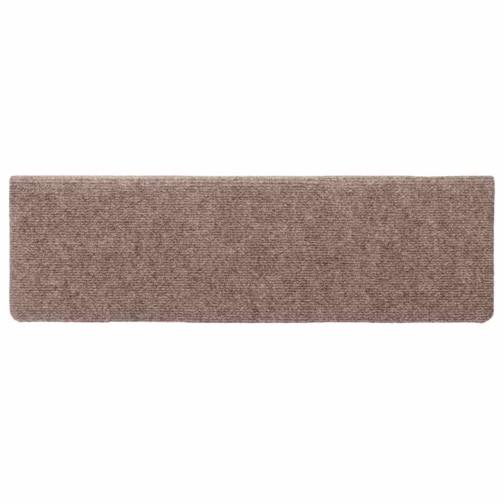 Tappetini per scale autoadesivi 20 pz 65x21x4 cm Marrone Chiaro Bordo rettangolare