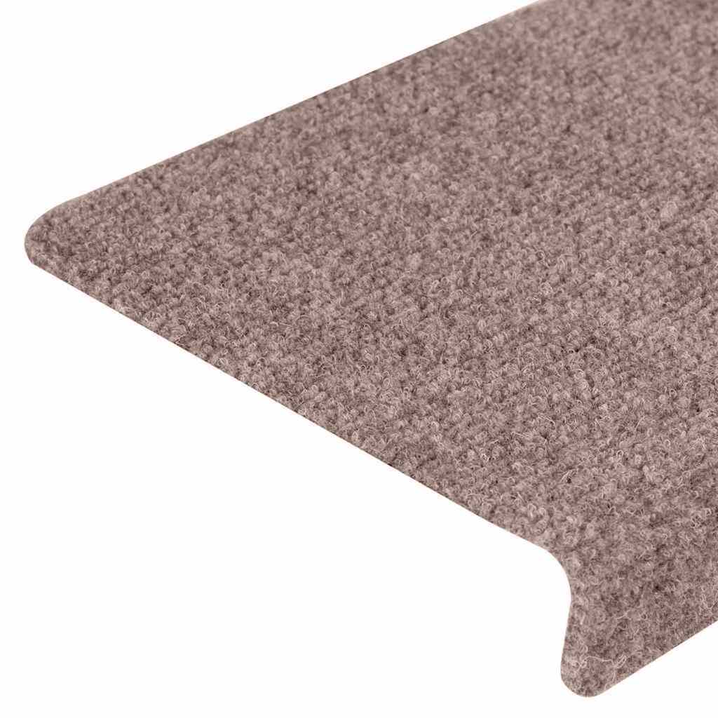 Tappetini per scale autoadesivi 20 pz 65x21x4 cm Marrone Chiaro Bordo rettangolare