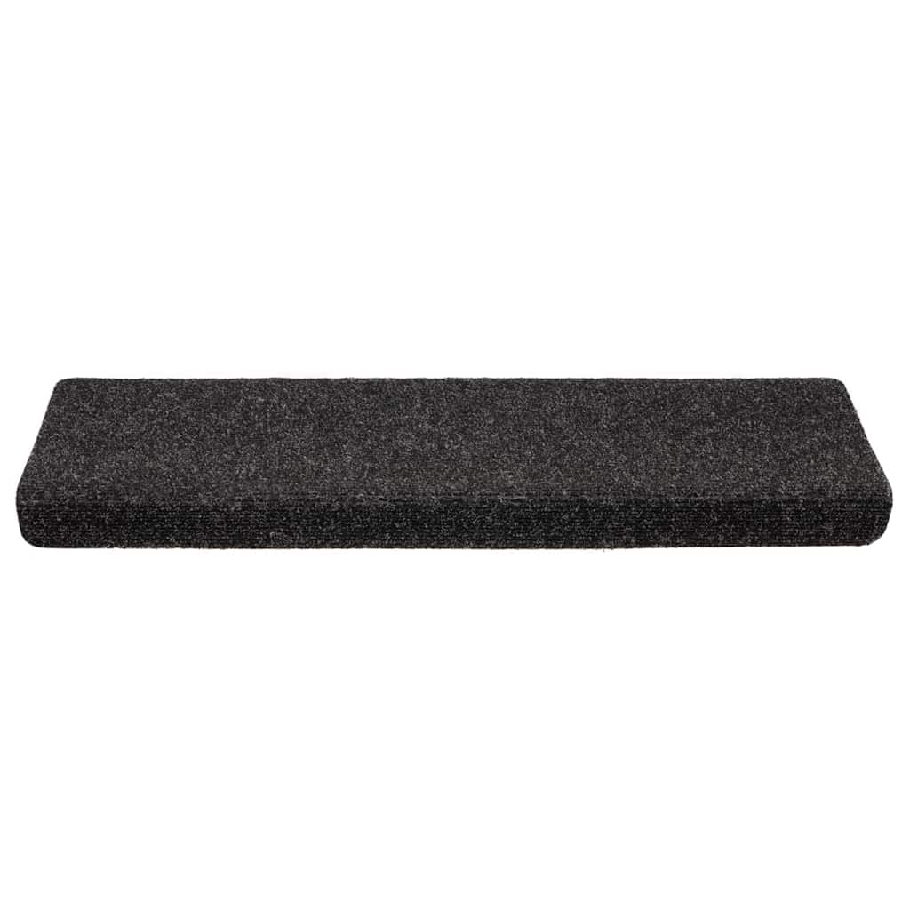 Tappetini per scale autoadesivi 20 pz 65x21x4 cm neri bordo rettangolare