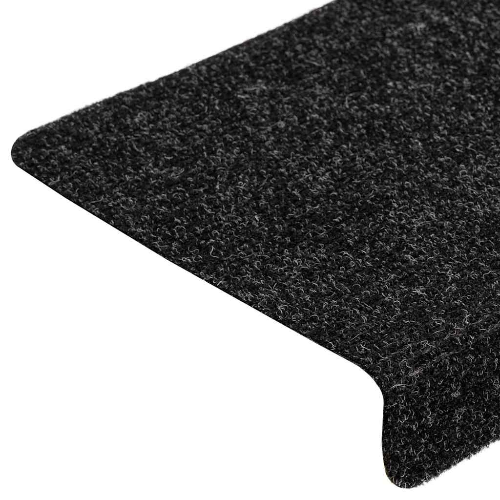Tappetini per scale autoadesivi 20 pz 65x21x4 cm neri bordo rettangolare