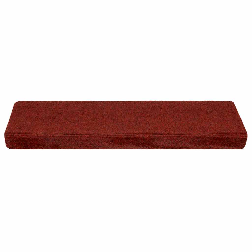 Tappetini per scale autoadesivi 20 pz 65x21x4 cm Bordeaux Rosso Bordo rettangolare