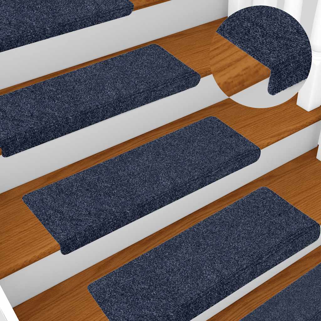 Tappetini per scale autoadesivi 20 pz 65x21x4 cm Antracite Bordo rettangolare
