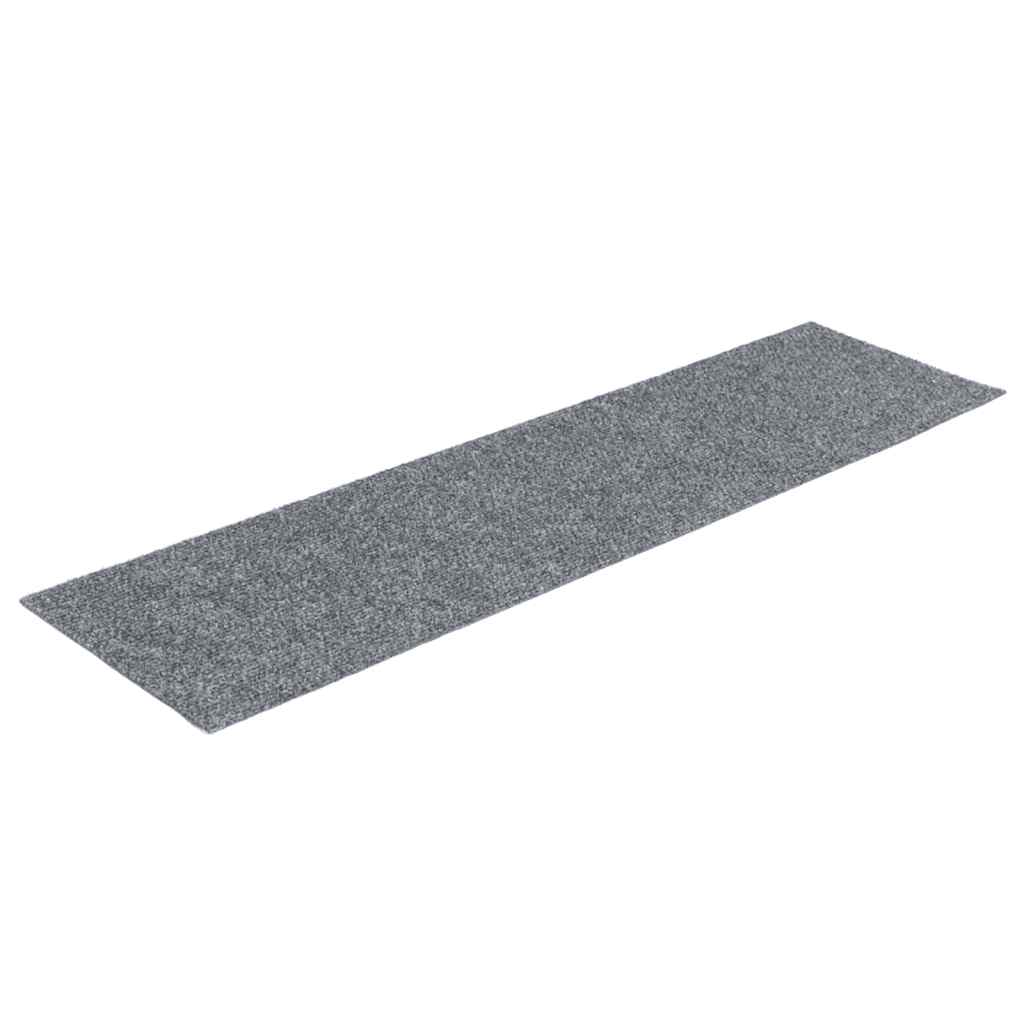 Tappetini per scale autoadesivi 30 pz 76x20 cm Grigio chiaro Rettangolari