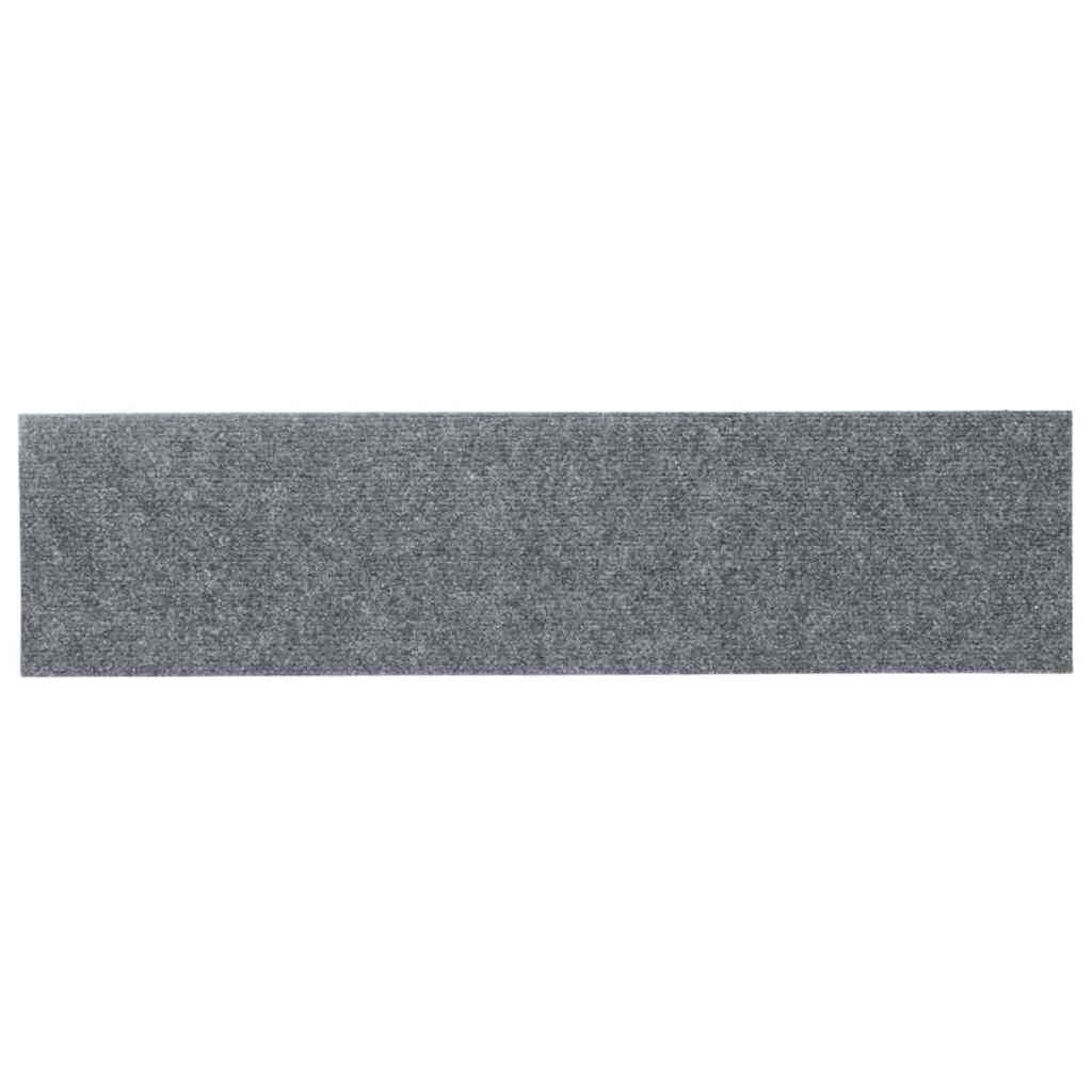 Tappetini per scale autoadesivi 30 pz 76x20 cm Grigio chiaro Rettangolari