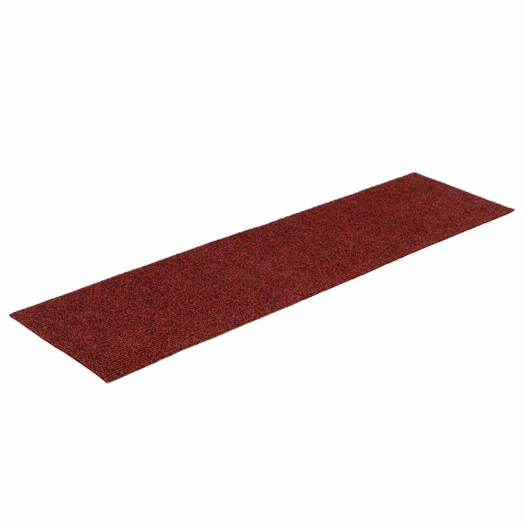 Tappetini per scale autoadesivi 30 pz 76x20 cm Bordeaux Rosso Rettangolari