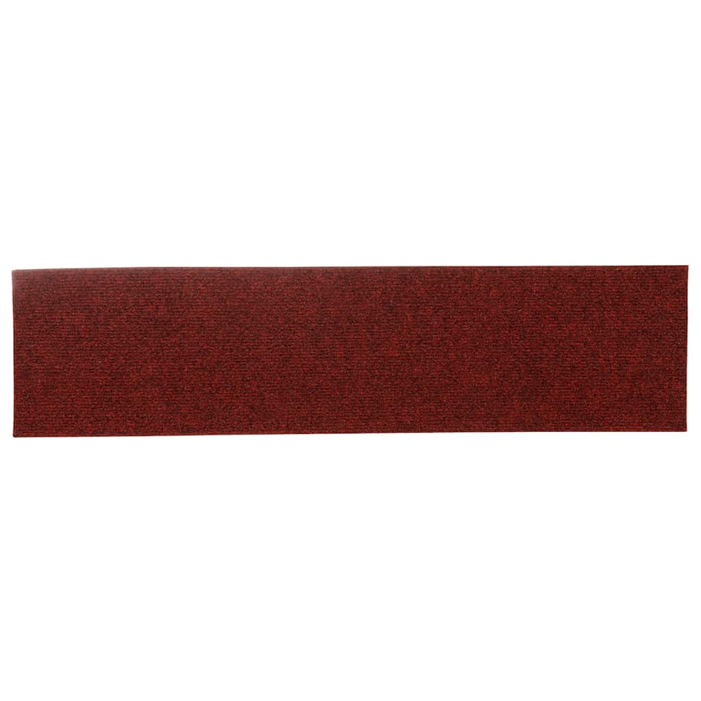 Tappetini per scale autoadesivi 30 pz 76x20 cm Bordeaux Rosso Rettangolari