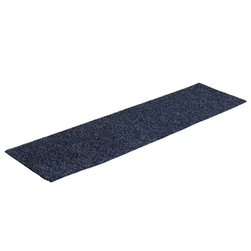 Tappetini per scale autoadesivi 30 pz 76x20 cm Grigio Blu Rettangolari