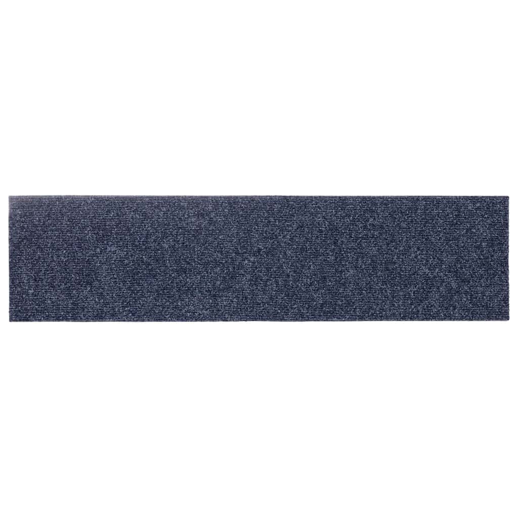 Tappetini per scale autoadesivi 30 pz 76x20 cm Grigio Blu Rettangolari
