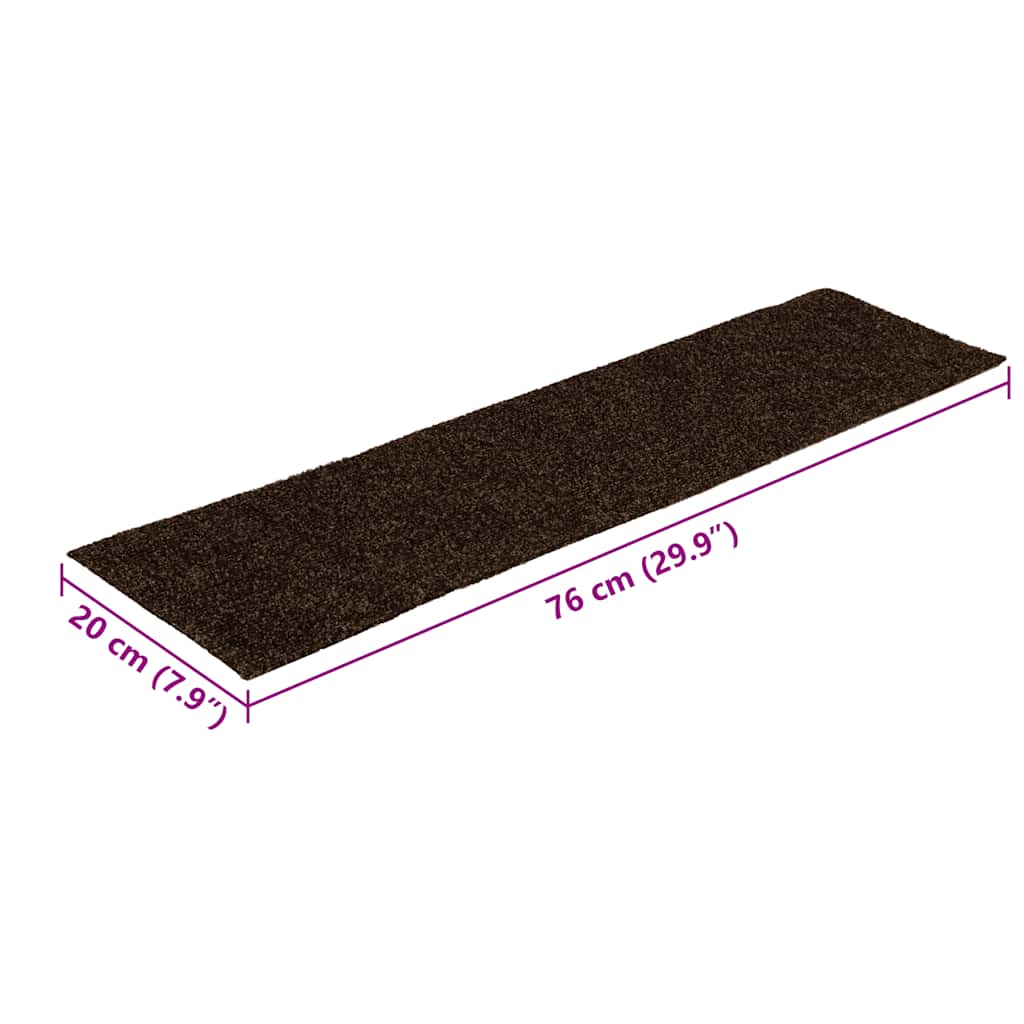 Tappetini per scale autoadesivi 30 pz 76x20 cm marrone rettangolari