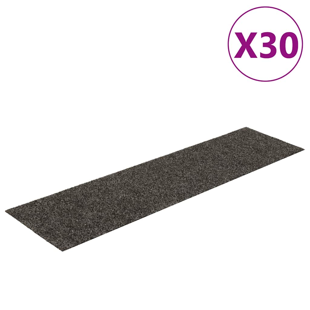 Tappetini per scale autoadesivi 30 pz 76x20 cm antracite rettangolari