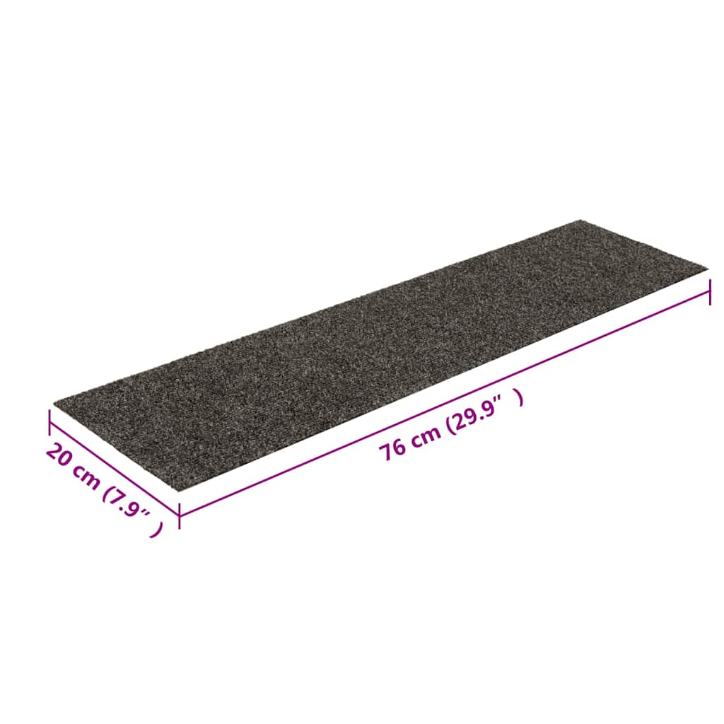 Tappetini per scale autoadesivi 30 pz 76x20 cm antracite rettangolari
