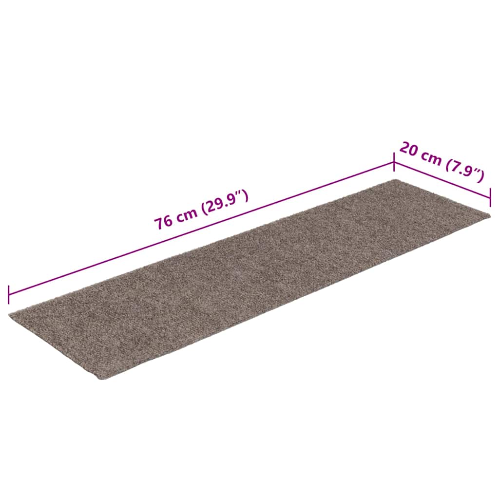 Tappetini per scale autoadesivi 30 pz 76x20 cm Beige Rettangolari